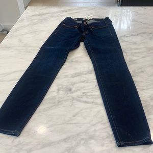MADEWELL Skinny Maternity Jeans. Deep Blue with black elastic band. Size 25